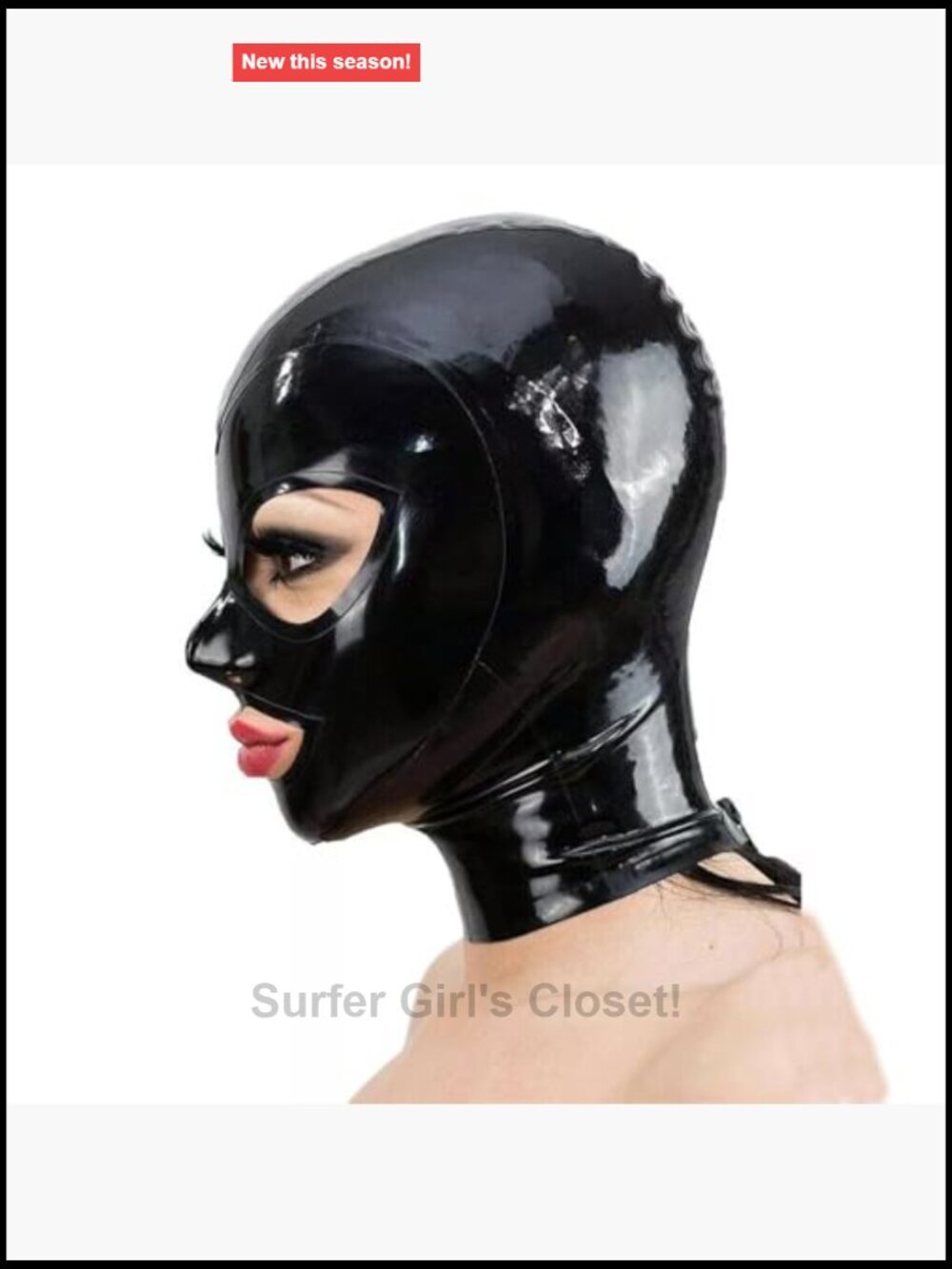 Handmade Latex Rubber Hood Mask with Back Zipper for Lovers - Picture 3 of 7